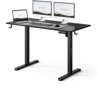 SENSE7 NOJO LIGHT Pracovní stůl černá / elektricky nastavitelná výška / 120 x 60cm / nosnost 70kg