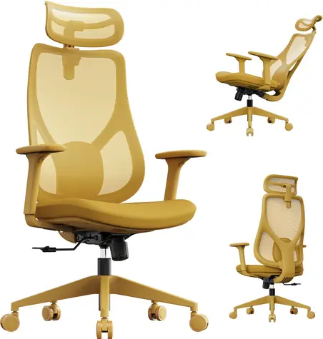 SENSE7 Moyo žlutá / Kancelářské ergonomické křeslo / nosnost 150 kg