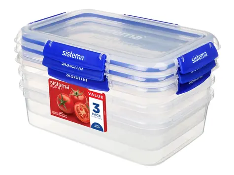 Sistema KLIP IT PLUS Sada 3 ks vodotěsných krabiček na potraviny 4 klipy 2.2 l