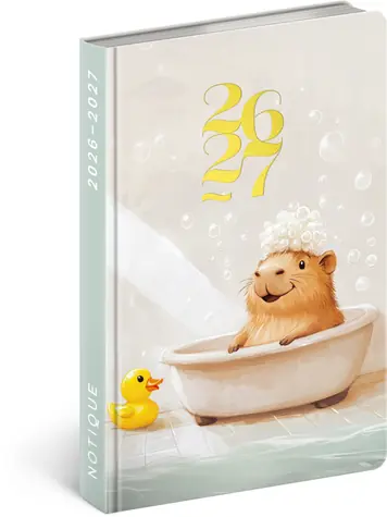 NOTIQUE 18měsíční diář Petito – Kapybara 2026/2027, 11 x 16 cm