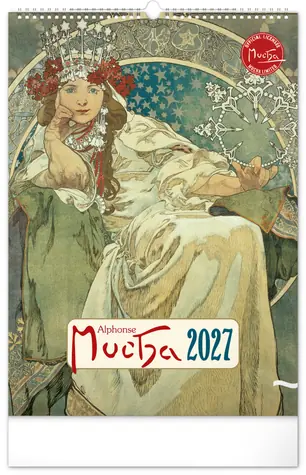NOTIQUE Nástěnný kalendář Alfons Mucha 2027, 33 x 46 cm