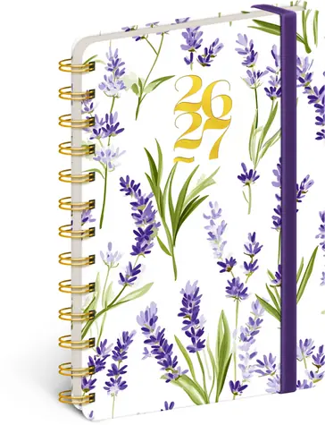 NOTIQUE Spirálový 18měsíční diář Petito – Levandule 2026/2027, 13 x 18 cm