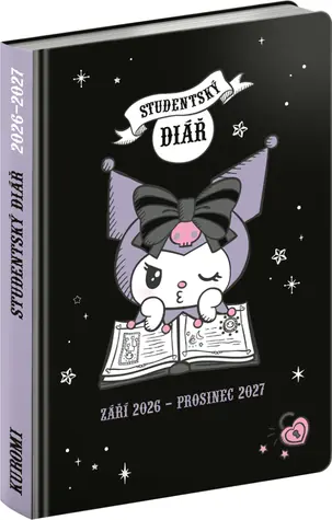 NOTIQUE Studentský diář Kuromi (září 2026 – prosinec 2027), 9,8 x 14,5 cm
