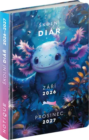 NOTIQUE Školní diář Axolotl (září 2026 – prosinec 2027), 9,8 x 14,5 cm
