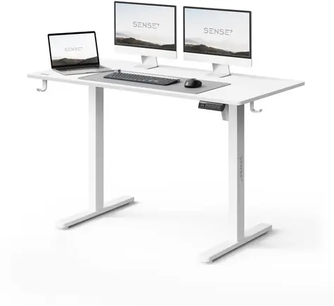 Rozbaleno - SENSE7 NOJO LIGHT Pracovní stůl bílá / elektricky nastavitelná výška / 120 x 60cm / nosnost 70kg / rozbaleno