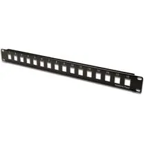 DIGITUS 19" Patch panel / nestíněný / 16 portů / neosazený / 1U / černá barva / RAL 9005