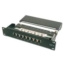 DIGITUS Patch panel,CAT6,10",8xSTP RJ45,černá