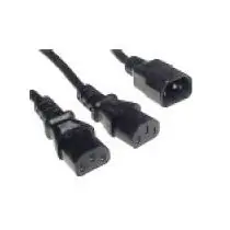 PremiumCord Kabel síťový 230V, Y-kabel prodlužovací M-2x F