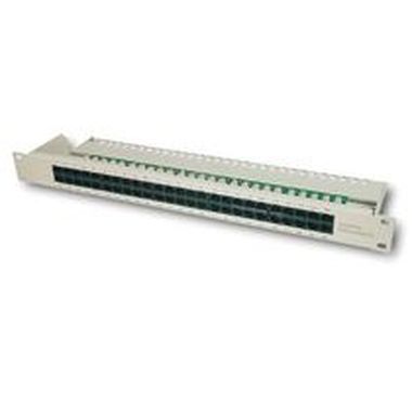 DIGITUS CAT3 ISDN patch panel,nestíněný, 50-port RJ45, 8P4C, LSA,1U,Rack Mount,šedá, RAL 7035