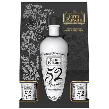 Tatra Balsam Špeciál 52 keramika 52% 0.7l (dárkový box + 2 skleničky)
