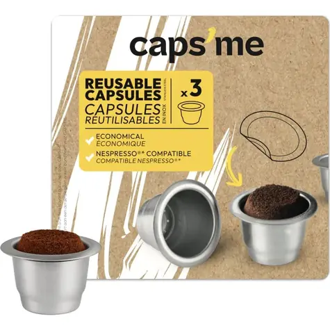 CAPSME Nespresso znovu plnitelné kapsle / 3ks / bez kávy