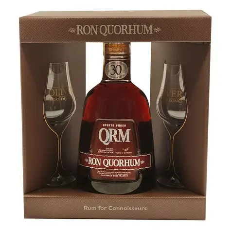 Quorhum 30 Oporto Finish 40% 0,7l v dárkové krabičce + 2 skleničky