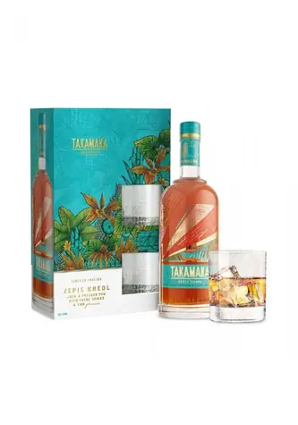 Takamaka Rum Zepis Kreol 43% 0,7l v dárkové krabičce + 2 skleničky