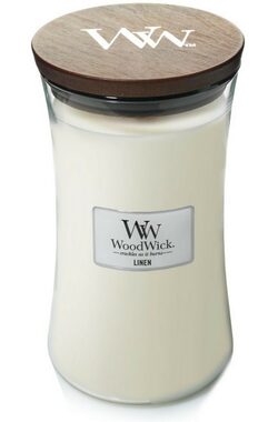 WoodWick Linen 609.5g - váza velká / doba hoření: až 120 h