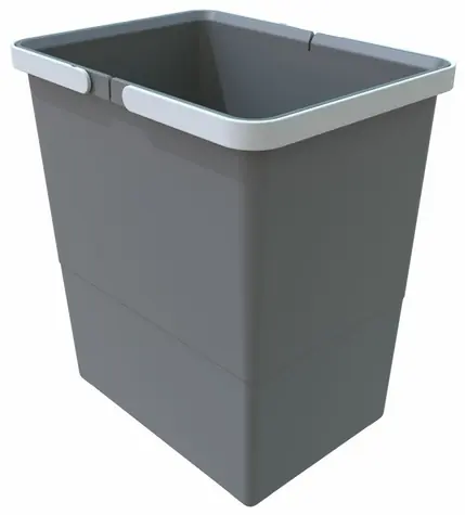 Elletipi BIG 18 L Plastový koš s rukojeťmi šedá / bez víka / 34 x 22.5 x 30 cm