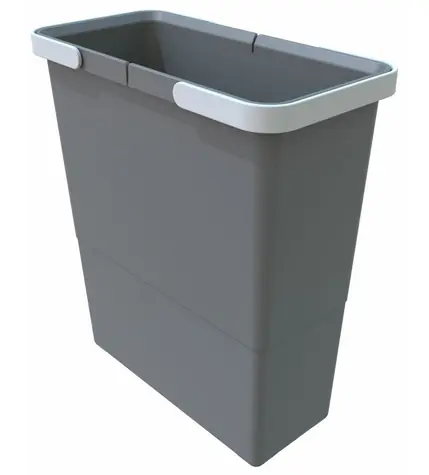 Elletipi NARROW 12 L Plastový koš s rukojeťmi šedá / bez víka / 34 x 15 x 30 cm