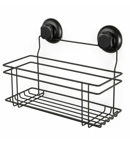 Compactor Bestlock Polička do koupelny s přísavkami černá / bez vrtání / až 12kg