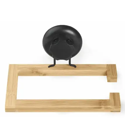 Compactor Bestlock SPA Bamboo Držák na toaletní papír bez vrtání černý