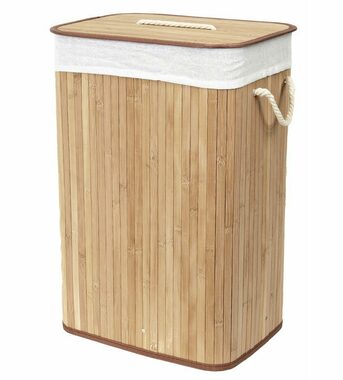 Compactor Bamboo - obdélníkový přírodní / Bambusový koš na prádlo s víkem / 40 x 30 x v60 cm