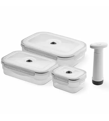 Compactor Aspi Fresh - 3 dílný / Set plastových vakuovacích dóz na potraviny 