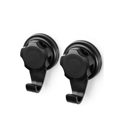 Compactor Bestlock Black Háčky do koupelny s přísavkou černá (2ks) / bez vrtání