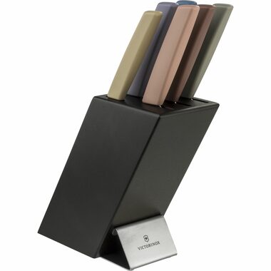 VICTORINOX Swiss Modern Blok s noži 6ks barevná / 5x nožů / 1x vidlice