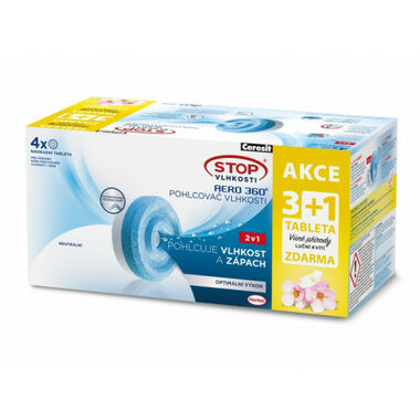 Ceresit STOP VLHKOSTI AERO 360° náhradní tablety 3+1 luční kvítí (4x450g)