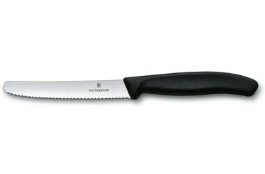 VICTORINOX Swiss Classic Nůž s vlnkovým ostřím černá / Délka čepele 11 cm