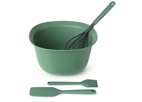 Brabantia Sada na pečení (mísa, šlehací metla, stěrka) zelená / silikon