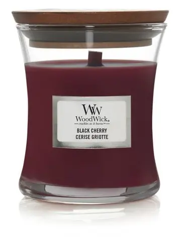 WoodWick Black Cherry 275g - váza střední / doba hoření: až 65h