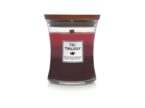 WoodWick Trilogy Sun Ripened Berries 275g - váza střední / doba hoření: až 65h