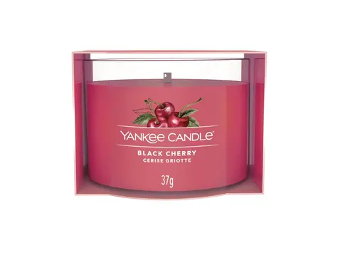 Yankee Candle Black Cherry plněná votivní svíčka ve skle 37g / doba hoření: až 10h