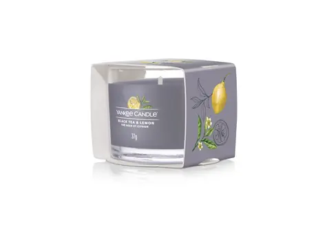 Yankee Candle Black Tea & Lemon votivní svíčka plněná ve skle 37g / doba hoření: až 10h