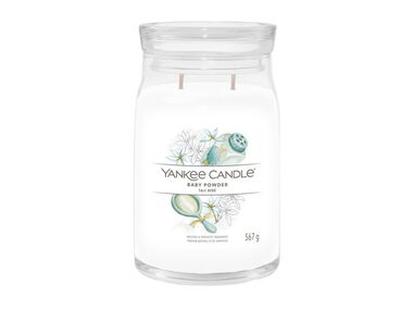 Yankee Candle Signature Baby Powder velká sklenice 567g / doba hoření až: 90h