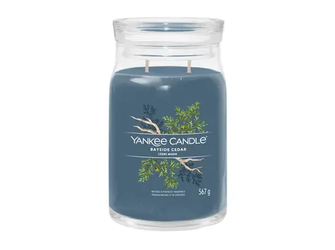 Yankee Candle Signature Bayside Cedar velká sklenice 567g / doba hoření až: 90h