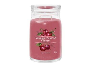 Yankee Candle Signature Black Cherry velká sklenice 567g / doba hoření až: 90h