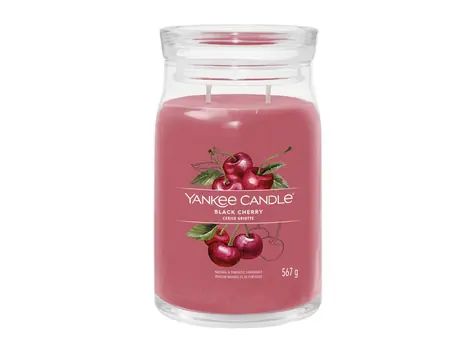 Yankee Candle Signature Black Cherry velká sklenice 567g / doba hoření až: 90h