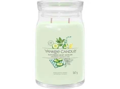 Yankee Candle Signature Cucumber Mint Cooler velká sklenice 567g / doba hoření až: 90h
