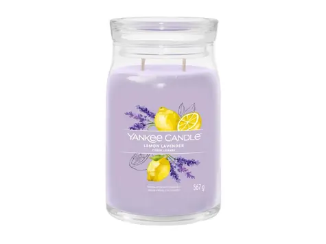 Yankee Candle Signature Lemon Lavender velká sklenice 567g / doba hoření až: 90h