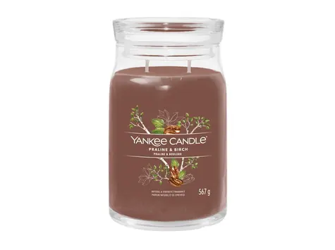 Yankee Candle Signature Praline & Birch velká sklenice 567g / doba hoření až: 90h