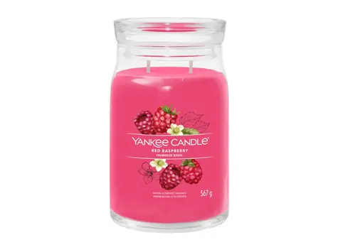 Yankee Candle Signature Red Raspberry velká sklenice 567g / doba hoření až: 90h