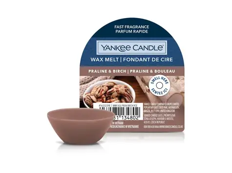 Yankee Candle Praline & Birch vonný vosk do aromalampy 22g / doba hoření až: 8 h