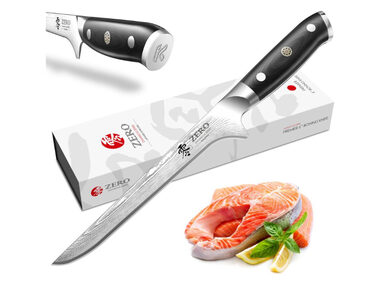 KozyGear KG 18052 Premier Vykošťovací nůž černá / délka čepele 15 cm / 67 vrstvá ocel