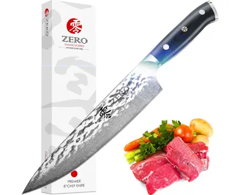 KozyGear KG 18054 Premier Kuchařský nůž černá / délka čepele 20 cm / 67 vrstvá ocel