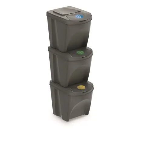 PROSPERPLAST SORTIBOX 3 x 25 l šedá / Odpadkový koš 