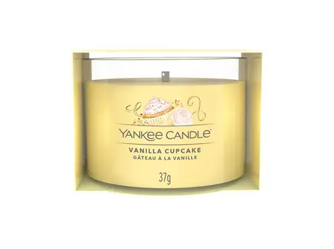 Yankee Candle Vanilla Cupcake 37g - Plněná votivní svíčka ve skle / doba hoření: až 10h