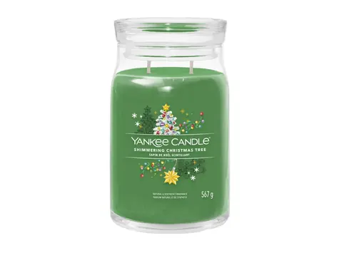 Yankee Candle Signature Shimmering Christmas Tree 567g - svíčka velká 2 knoty / doba hoření: až 90h
