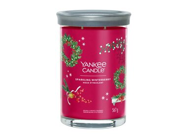 Yankee Candle Signature Sparkling Winterberry Tumbler 567g - svíčka velká 2 knoty / doba hoření: až 100h