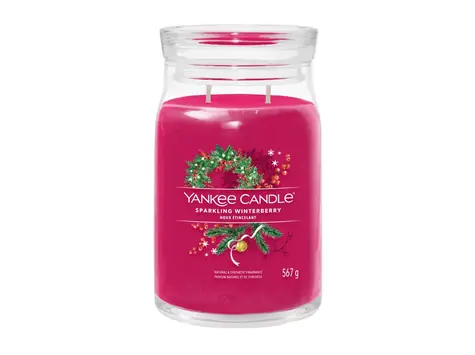 Yankee Candle Signature Sparkling Winterberry 567g - svíčka velká 2 knoty / doba hoření: až 90h