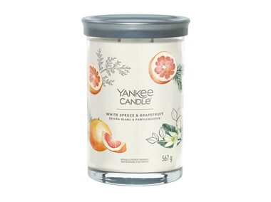 Yankee Candle Signature White Spruce & Grapefruit Tumbler 567g - svíčka velká 2 knoty / doba hoření: až 100h